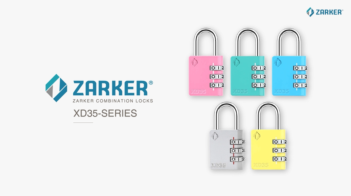 パコセレクト　3個セット Zarker XD35 Combination Lock, 3-Digit Padlock for School Gym